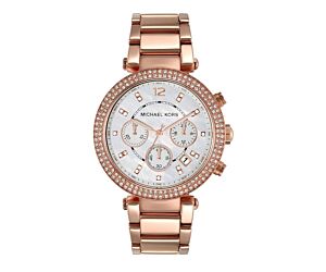 MICHAEL KORS PARKER ANALOG WHITE DIAL GOLD BAND WOMEN'S STAINLESS STEEL WATCH - MK5491 1PC