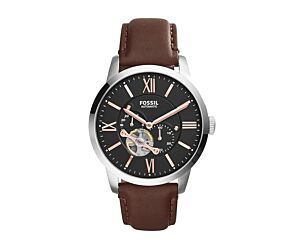 FOSSIL MEN LEATHER TOWNSMAN ANALOG BLACK DIAL WATCH , BAND COLOR - BROWN - ME3061 1PC