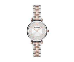 EMPORIO ARMANI STAINLESS STEEL ANALOG SILVER DIAL WOMEN WATCH, MULTI - COLOR BAND - AR11537 1PC